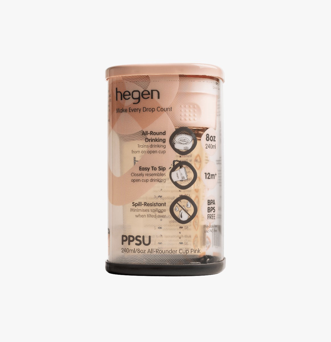 Hegen PCTO 240ml/80oz All-Rounder Cup PPSU Pink