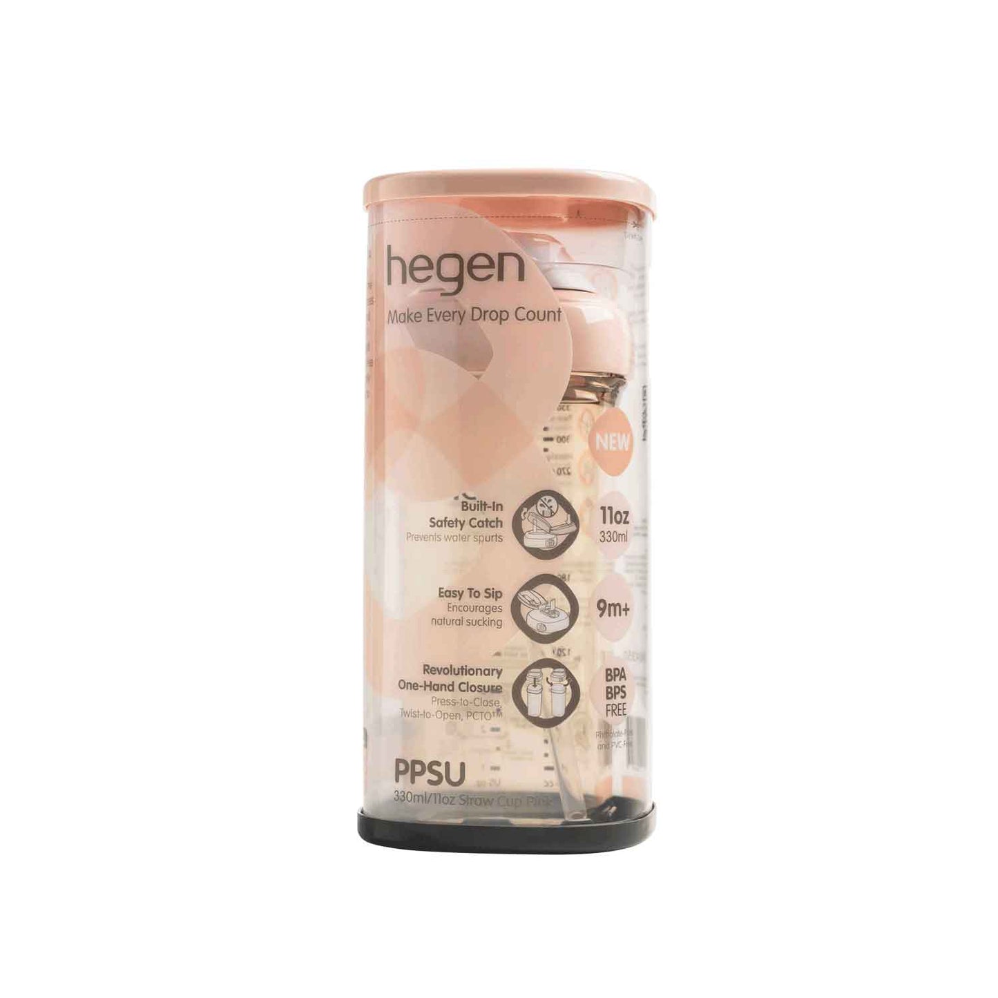 Hegen PCTO™ 330ml/11oz Gelas sedotan PPSU Pink BARU