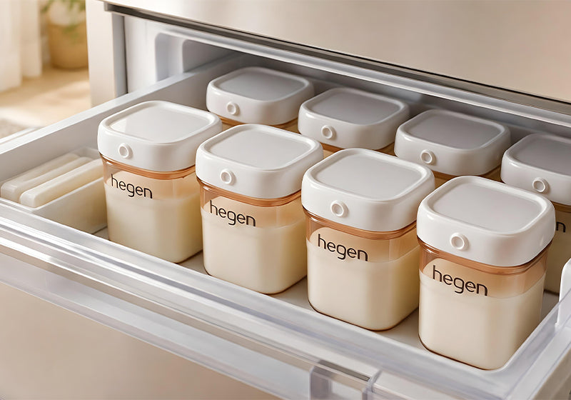 Stok ASIP dalam wadah PPSU berlabel tanggal di freezer sebelum kembali kerja