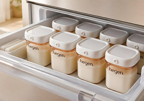 Stok ASIP dalam wadah PPSU berlabel tanggal di freezer sebelum kembali kerja