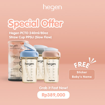 Hegen PCTO™ 240ml/8oz Straw Cup PPSU (Slow Flow)