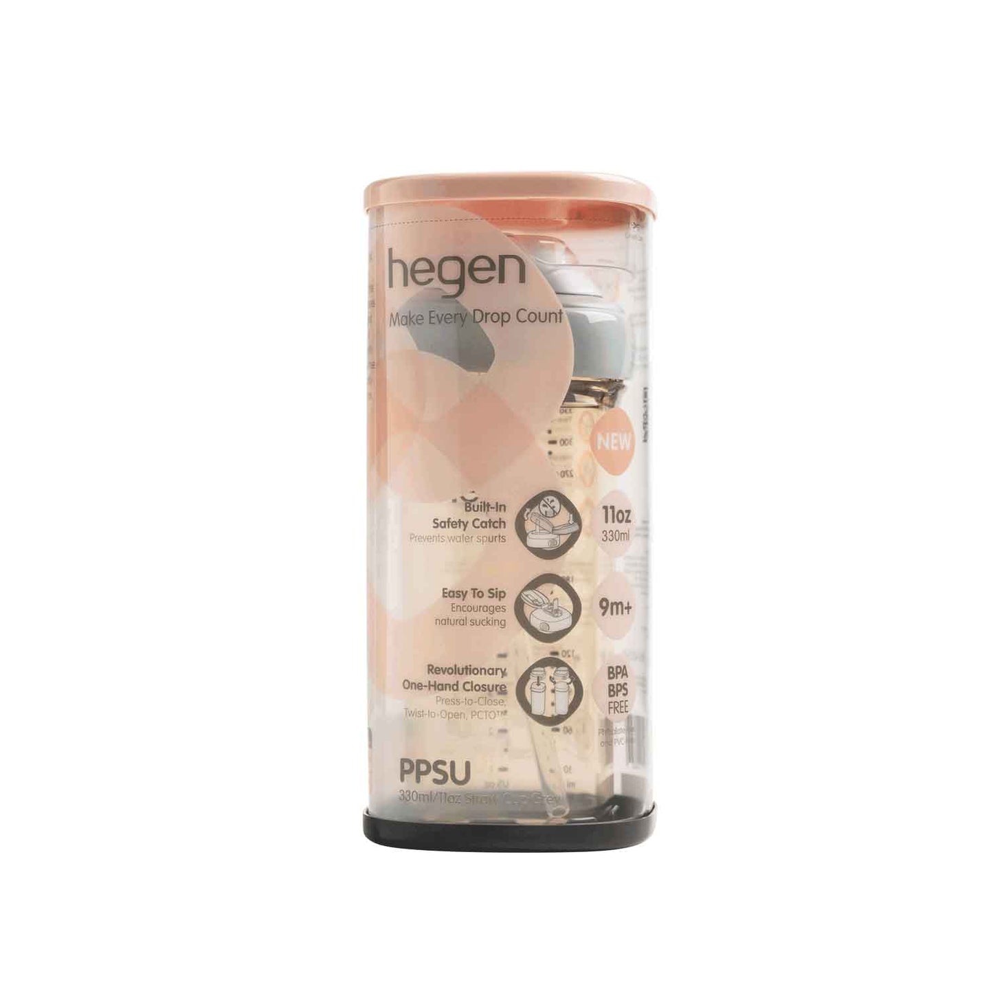 Hegen PCTO™ 330ml/11oz Gelas sedotan PPSU Abu-abu BARU