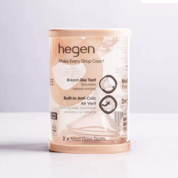 Hegen Teat Medium Flow, 2-Pack (3 to 6 months)